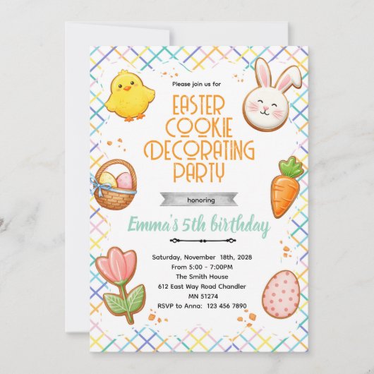 Easter Cookie Decorating Party Invitation 招待状 (正面)