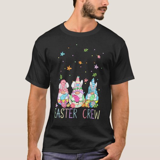 Easter Crew Three Gnomes Bunny Ears Egg Hunting Ch Tシャツ (正面)