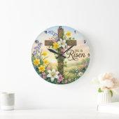 Easter Cross He Is Risen ラージ壁時計 (ホーム)