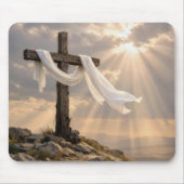Easter Cross with Shroud at Sunrise マウスパッド (正面)