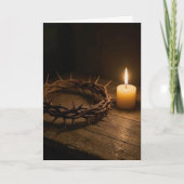 Easter Crown of Thorns Illuminated By a Candle カード (正面)