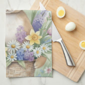 Easter cute bunny floral kitchen towel キッチンタオル (四つ折り)