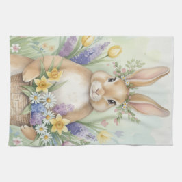 Easter cute bunny floral kitchen towel キッチンタオル