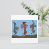 Easter Dachshund and bunnies marching シーズンカード (スタンド正面)