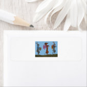  Easter Dachshund and bunnies marching ラベル (インサイチュ)