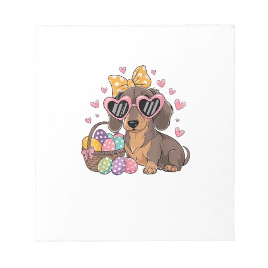 Easter Dachshunds Cute Dachshund T-Shirt ノートパッド (正面)