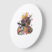 Easter Dachshunds Cute Dachshund T-Shirt ラージ壁時計 (傾斜)