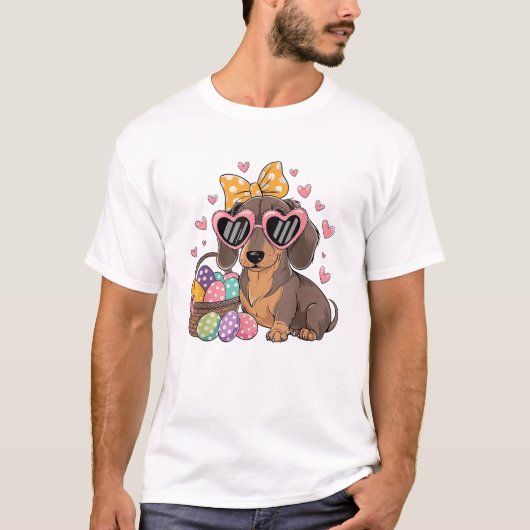 Easter Dachshunds Cute Dachshund T-Shirt Tシャツ (正面)