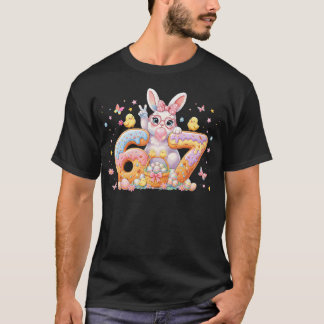 Easter Day 67 Cute Rabbit Bunny Six Seven Meme Tシャツ