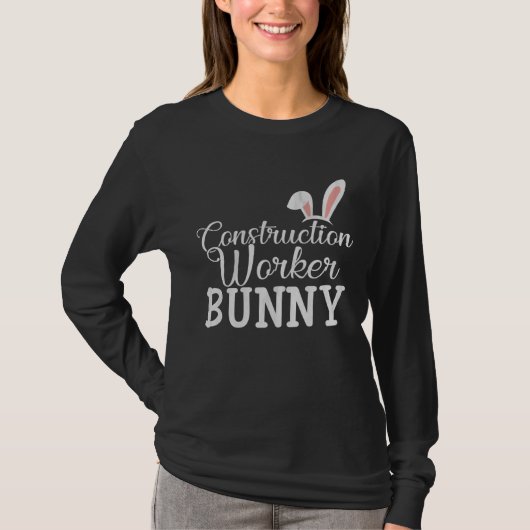 Easter Day Bunny Easter Costume Construction Worke Tシャツ (正面)
