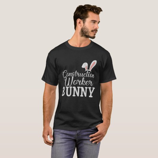 Easter Day Bunny Easter Costume Construction Worke Tシャツ (正面フル)