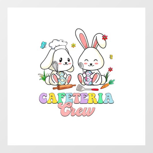 Easter Day Cafeteria Crew Lunch Lady School Cafete ウィンドウサイン (シート)