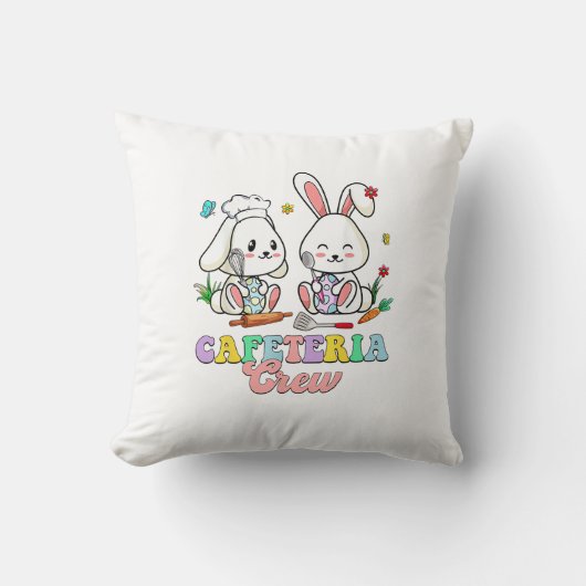 Easter Day Cafeteria Crew Lunch Lady School Cafete クッション (正面)