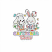 Easter Day Cafeteria Crew Lunch Lady School Cafete シール (正面)