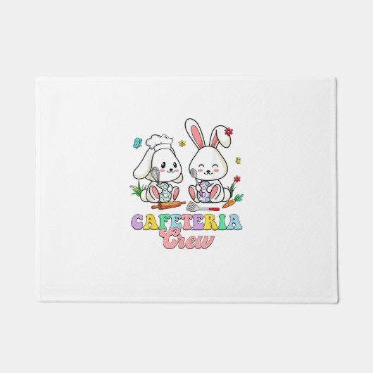 Easter Day Cafeteria Crew Lunch Lady School Cafete ドアマット (正面)