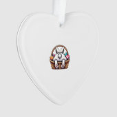 Easter Day Cute Bunny Basket Hunting Chocolate Egg オーナメント (正面)