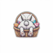 Easter Day Cute Bunny Basket Hunting Chocolate Egg シール (正面)