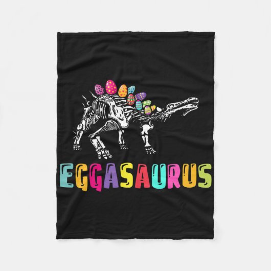 Easter Day Dino - Eggasaurus Stegosaurus Egg Dinos フリースブランケット (正面)
