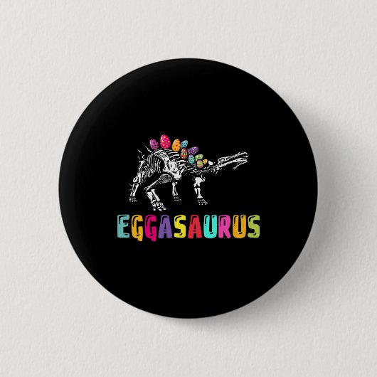 Easter Day Dino - Eggasaurus Stegosaurus Egg Dinos 缶バッジ (正面)