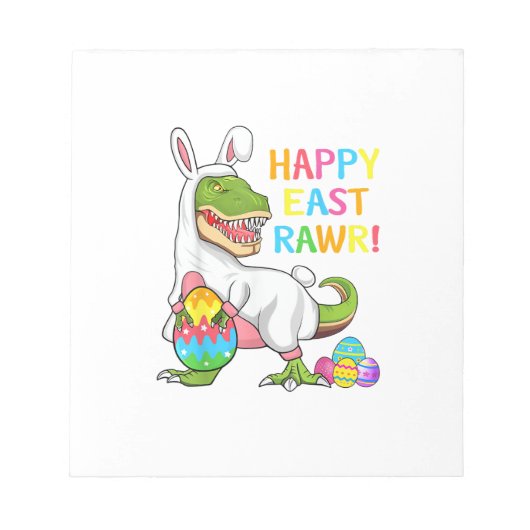 Easter Day Dinosaur Funny Happy Eastrawr T Rex Eas ノートパッド (正面)