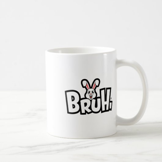 Easter Day Funny Angry Bunny  コーヒーマグカップ (右)