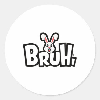 Easter Day Funny Angry Bunny  ラウンドシール