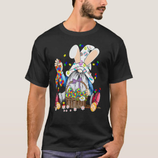 Easter Day Gnome Egg Bunny Puzzle Ribbon Autism Aw Tシャツ