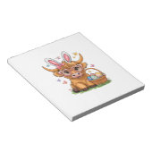 Easter Day Highland Cow Cute Easter Bunny Farmer W ノートパッド (アングル)