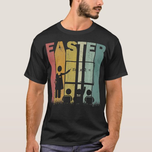 Easter Day Math Teacher Retro Graphic Funny Easter Tシャツ (正面)