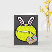 Easter Day Tennis Ball Bunny カード (黄色い花)