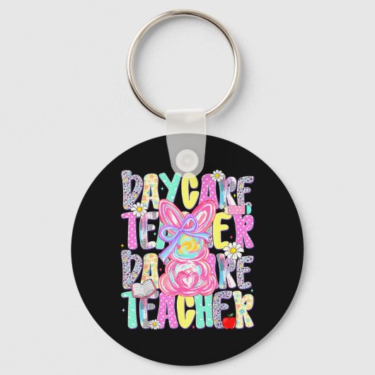 Easter Daycare Teacher Cute Colorful Spring Shirt キーホルダー (正面)