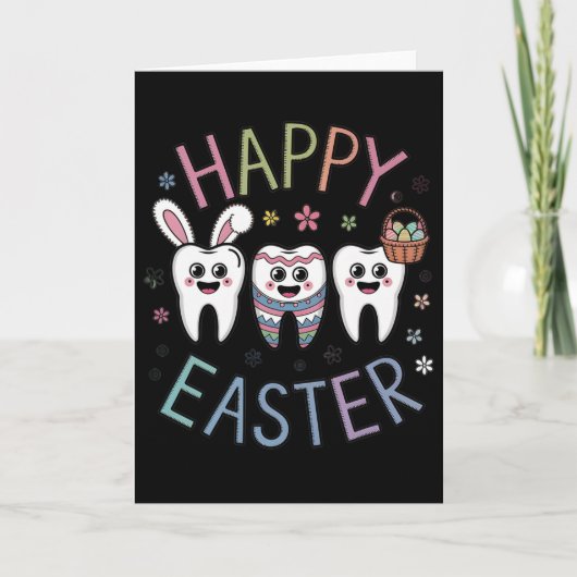 Easter Dentist Tooth Cute Teeth Dental Istant Wome カード (正面)