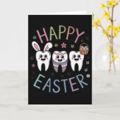 Easter Dentist Tooth Cute Teeth Dental Istant Wome カード (黄色い花)