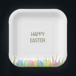 Easter Dessert Plates | Pastel Egg Design ペーパープレート<br><div class="desc">Pastel Easter dessert plates with hand-drawn eggs and gras detail. Perfect for cake,  pastries,  fruit,  and small bites.</div>