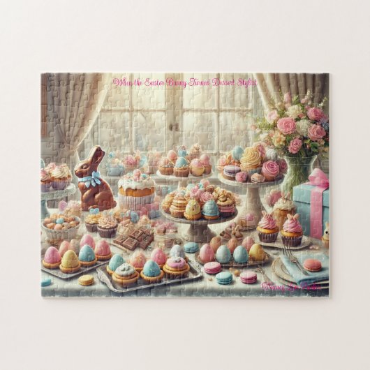 Easter Dessert Table,  Spring Treats Bunny Party ジグソーパズル (横)