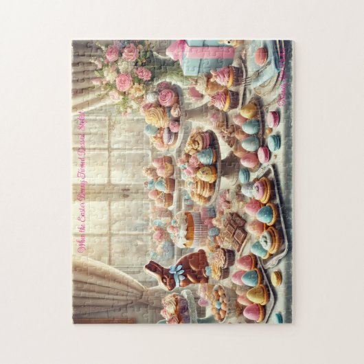 Easter Dessert Table,  Spring Treats Bunny Party ジグソーパズル (縦)