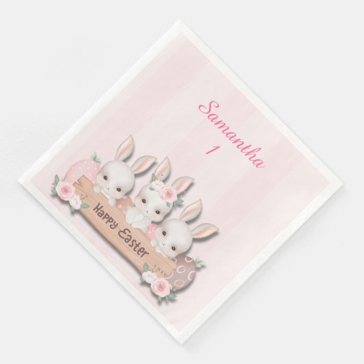 Easter Dinner Napkins - Kawaii Bunnies & Roses (コーナー)