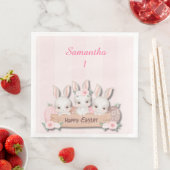 Easter Dinner Napkins - Kawaii Bunnies & Roses (インサイチュ)