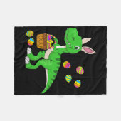Easter Dinosaur Bunny Ears Easter Sket Stuffers Ki フリースブランケット (正面(横))