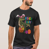 Easter Dinosaur Bunny rex Boys Girls Kids Eggs Cel Tシャツ (正面)