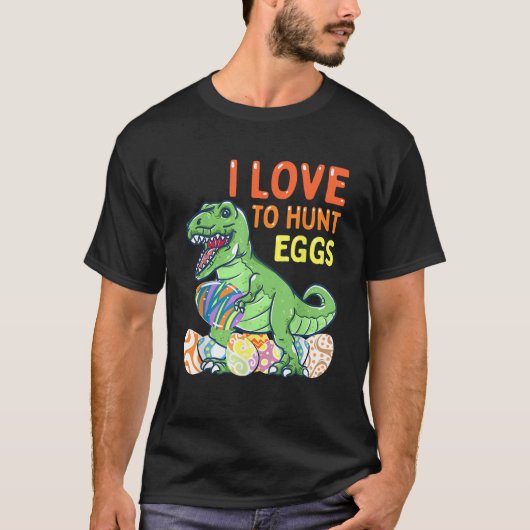 Easter Dinosaur T Rex Kids Boys Girls Egg Hunts  Tシャツ (正面)
