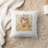 Easter Dog Bunny Ear Funny Golden Retriever Easter クッション (ブランケット)