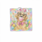 Easter Dog Bunny Ear Funny Golden Retriever Easter シール (正面)