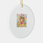 Easter Dog Bunny Ear Funny Golden Retriever Easter セラミックオーナメント (右)