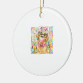 Easter Dog Bunny Ear Funny Golden Retriever Easter セラミックオーナメント (左)