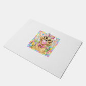 Easter Dog Bunny Ear Funny Golden Retriever Easter ドアマット (アングル)