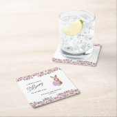 Easter Drinks Baby Shower  スクエアペーパーコースター (インサイチュ)