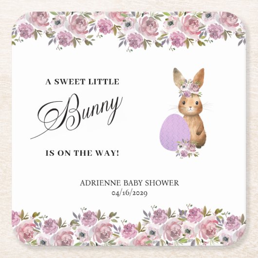 Easter Drinks Baby Shower  スクエアペーパーコースター (正面)