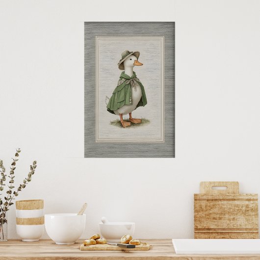 Easter Duck Printable Art, Spring Minimalist ポスター (キッチン)