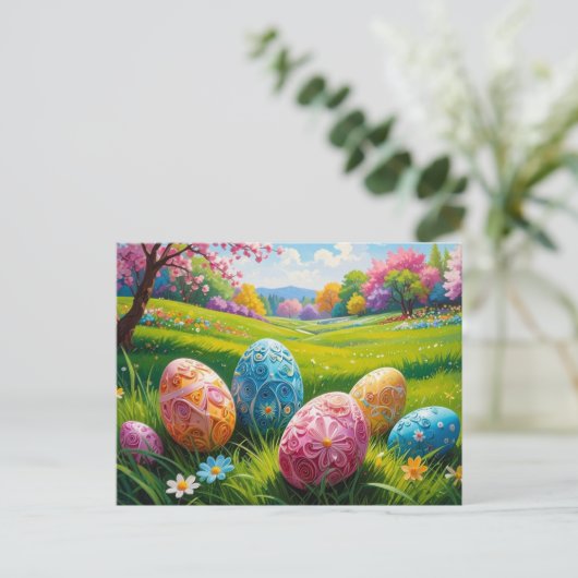 Easter Egg Art Postcard ポストカード (スタンド正面)